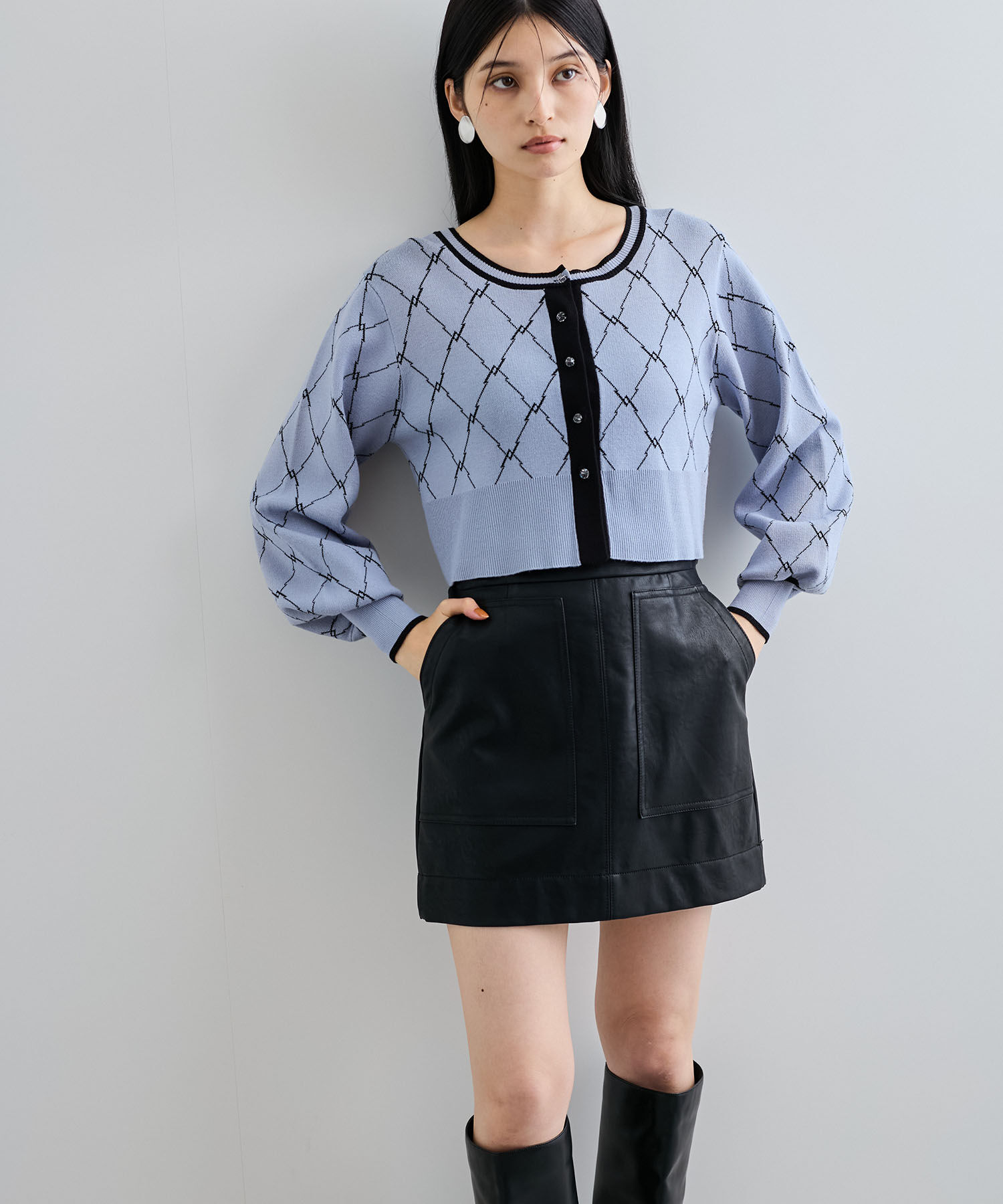 VIS「ヴィンテージライク合皮ミニスカート」|スカート|