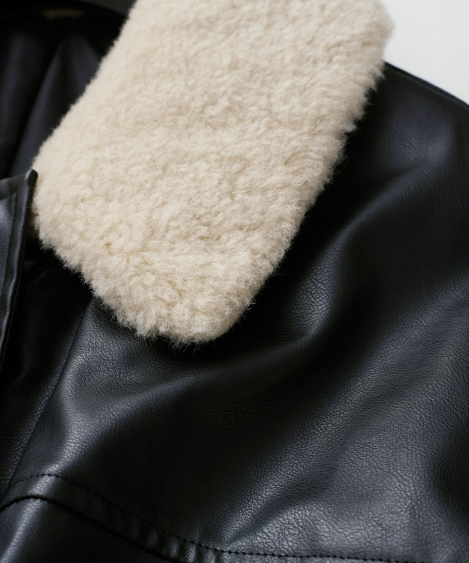 VIS「【エコファー取外し可能】合皮中綿ブルゾン」|ブルゾン・スタジャン|