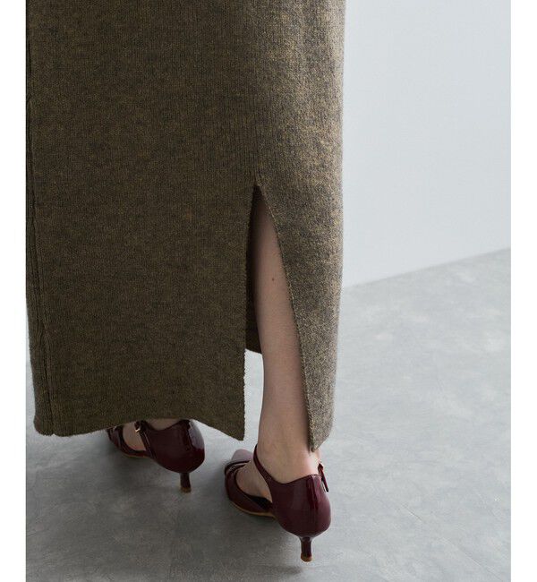 VIS「【WEB限定】リボンコード刺繍ニットスカート【セットアップ対応】」|スカート|