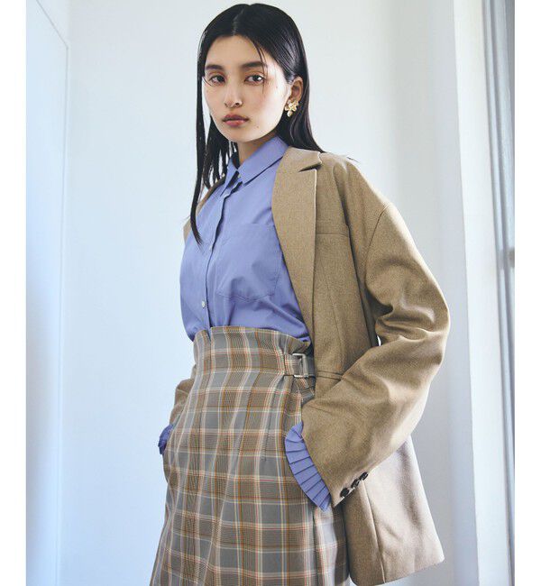 VIS「【美easy】コンフォートツイルウエストデザインIラインスカート【洗える/防シワ/UVケア】」|スカート|