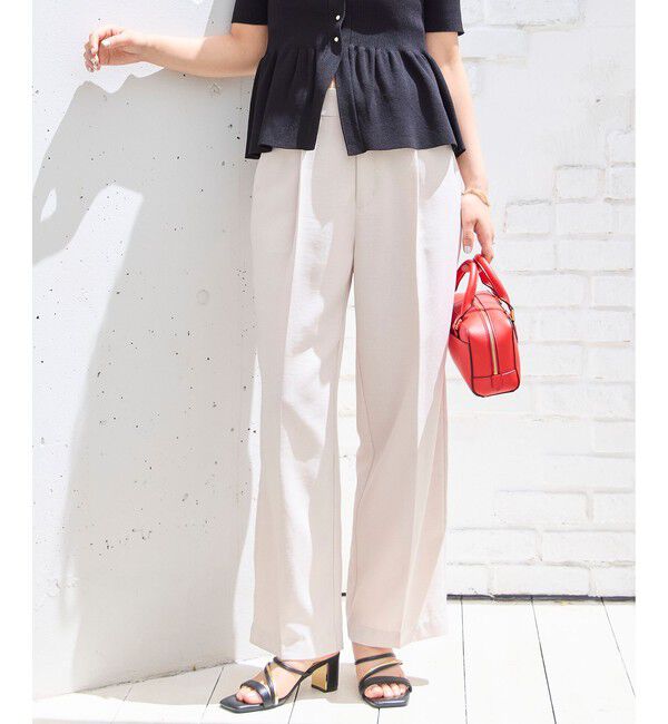 VIS「美easyリネンライクワイドパンツ/イージーケア・接触冷感・セットアップ対応」|スラックス|キナリ(16)