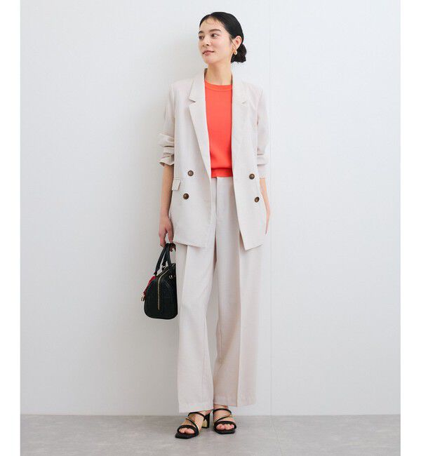 VIS「【美easy】リネンライクリラックスジャケット【接触冷感/洗える】【セットアップ対応】」|テーラードジャケット|