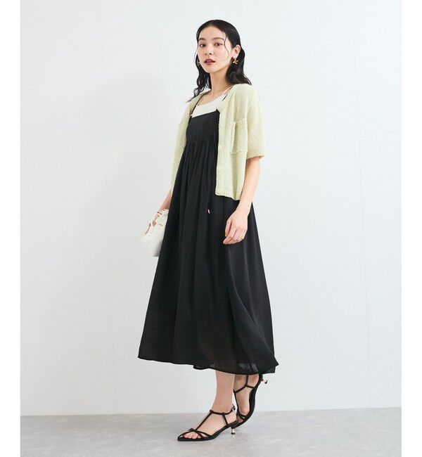 VIS「Aラインキャミワンピース」|ワンピース|ブラック(01)