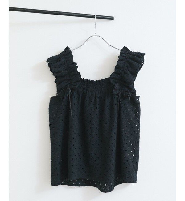 VIS「【2WAY】エンブロイダリーレースショルダーブラウス」|シャツ・ブラウス|