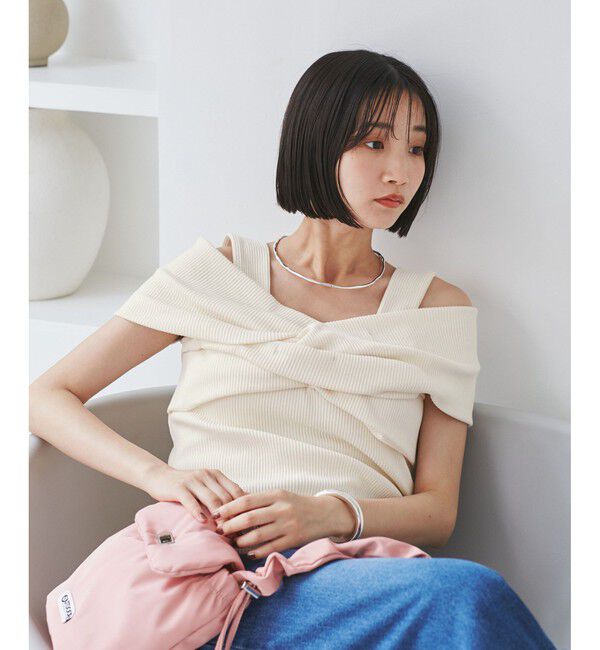 VIS「ねじれオフショルプルオーバー」|ニット・セーター|