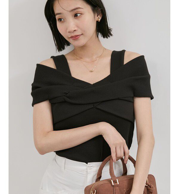 VIS「ねじれオフショルプルオーバー」|ニット・セーター|