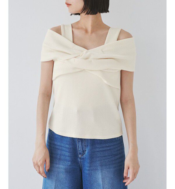 VIS「ねじれオフショルプルオーバー」|ニット・セーター|