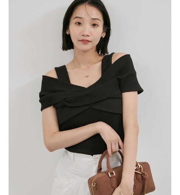 VIS「ねじれオフショルプルオーバー」|ニット・セーター|