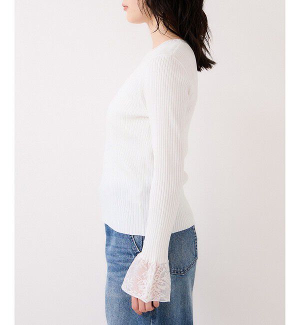 VIS「レース編みドッキングニット」|ニット・セーター|