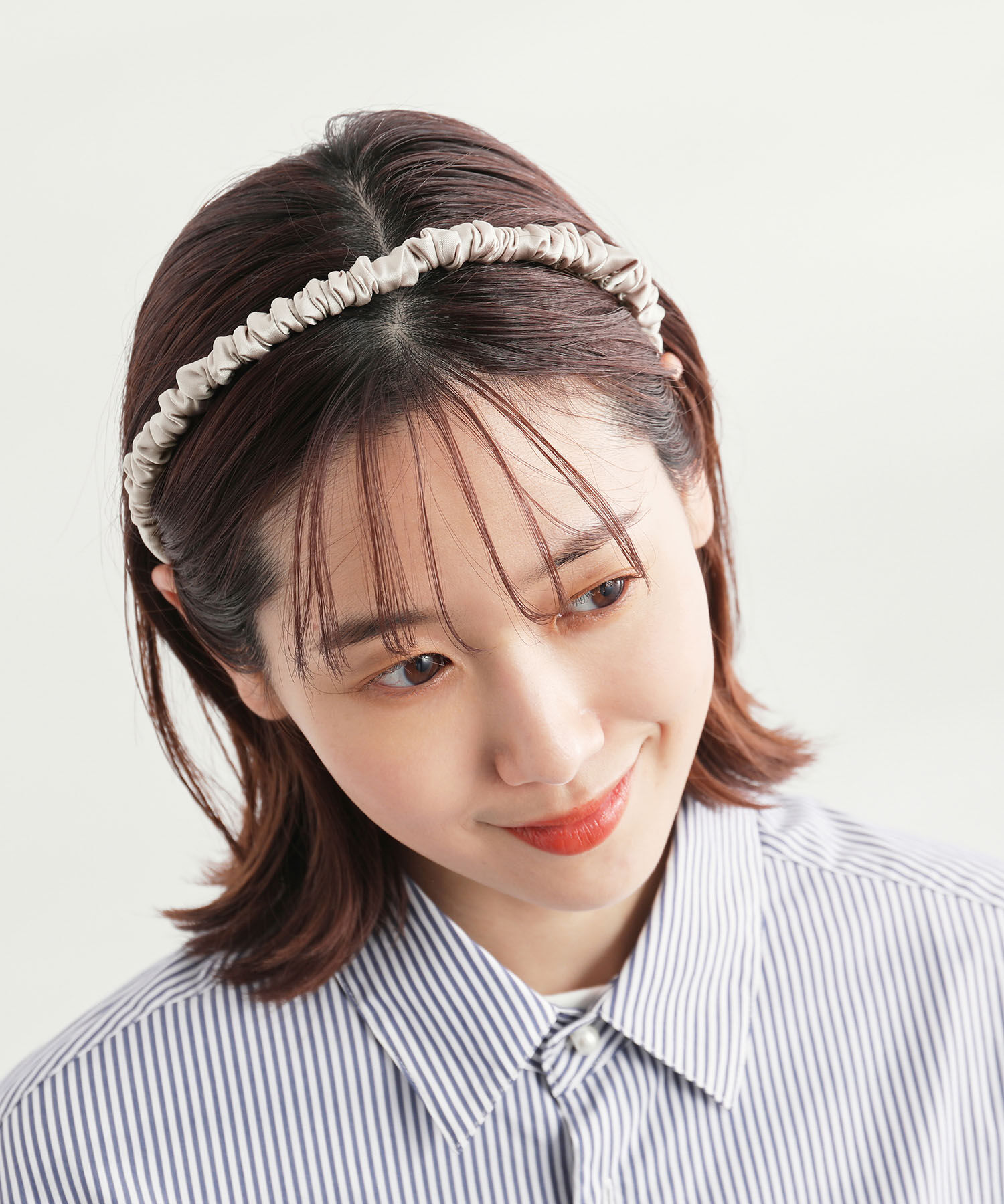 ROPE PICNIC PASSAGE「サテンギャザーカチューシャ」|カチューシャ|ベージュ系(28)