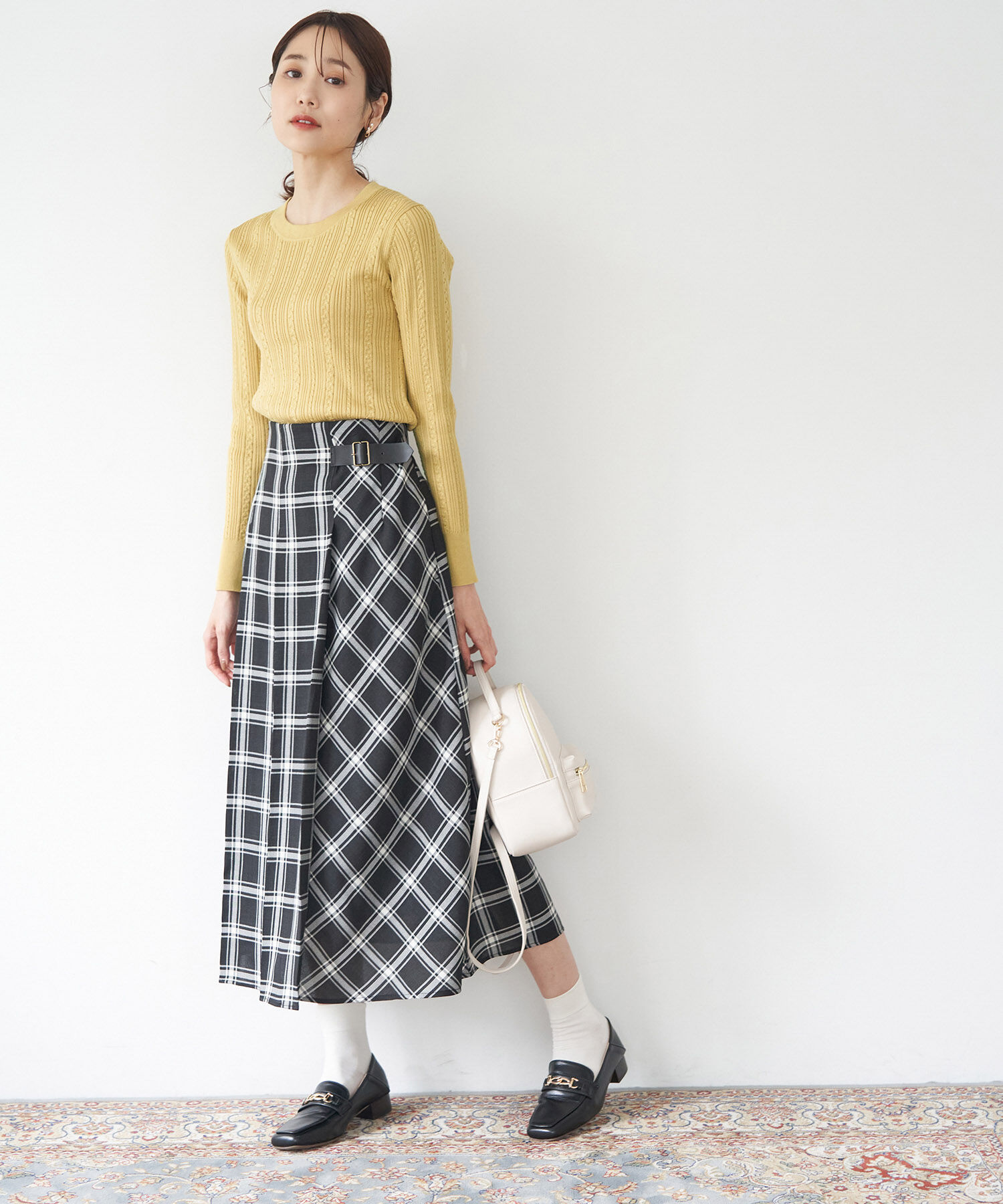 Rope&rsquo;Picnic「洗濯機OK/BIO GRACEミニケーブルニットプルオーバー」|ニット・セーター|