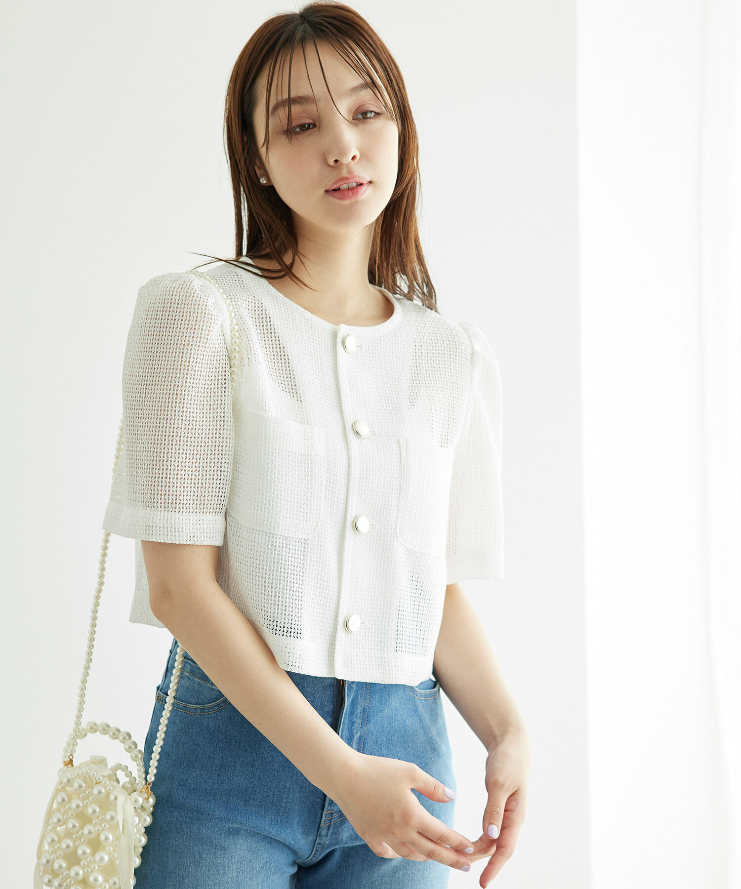 Rope&rsquo;Picnic「【ご好評につき追加生産】カーディジャケット」|ノーカラージャケット|