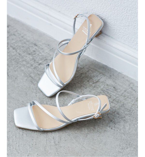 ROPE PICNIC PASSAGE「ナローストラップキトゥンヒールサンダル」|サンダル|シルバー(93)