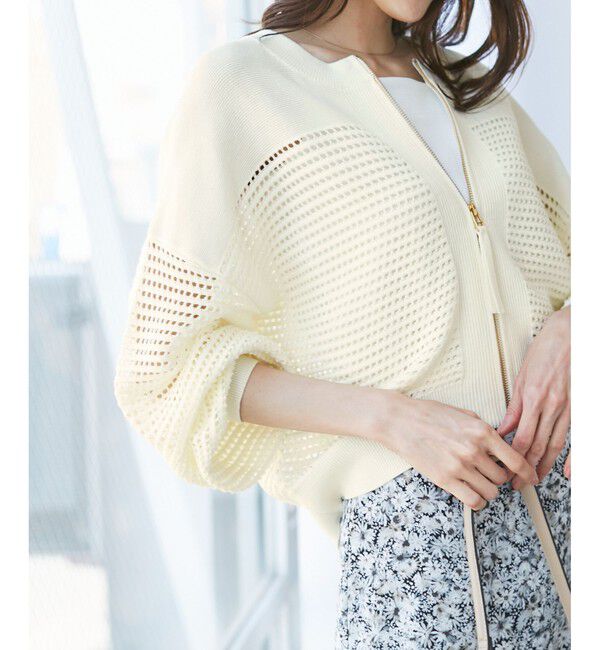 Rope&rsquo;Picnic「【emur/エミュール】メッシュニットブルゾン」|ブルゾン・スタジャン|