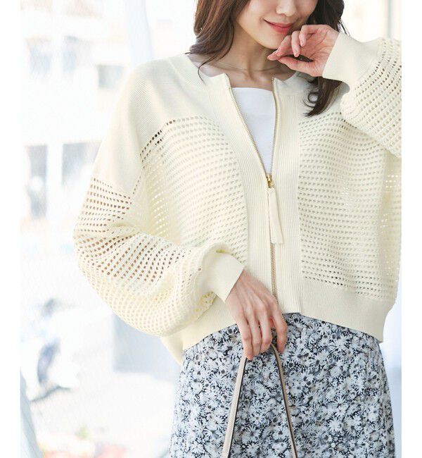 Rope&rsquo;Picnic「【emur/エミュール】メッシュニットブルゾン」|ブルゾン・スタジャン|