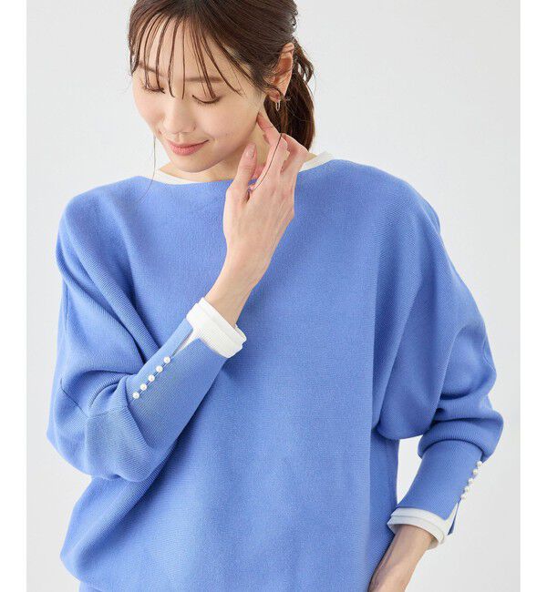 Rope&rsquo;Picnic「マシュマロ袖パールドルマンニット/イージーケア・リンクコーデ」|ニット・セーター|