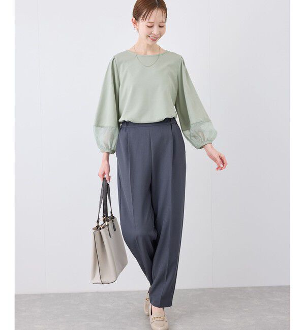 Rope&rsquo;Picnic「【WEB限定カラー:ネイビー,ピンク】袖シアーカットトップス」|Tシャツ・カットソー|