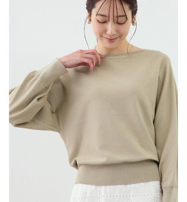 Rope&rsquo;Picnic「ラメ混アイレットドルマンニット」|ニット・セーター|ベージュ(27)