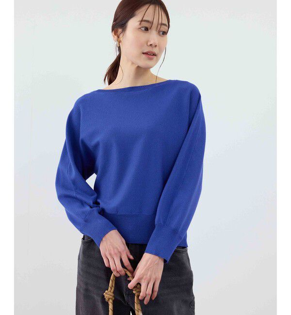 Rope&rsquo;Picnic「ラメ混アイレットドルマンニット」|ニット・セーター|ブルー(44)