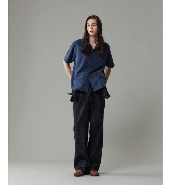 ADAM ET ROPE'「リラックス ドレープ レーヨン オープンカラーシャツ  / ロングシーズン着用可能」|シャツ・ブラウス|