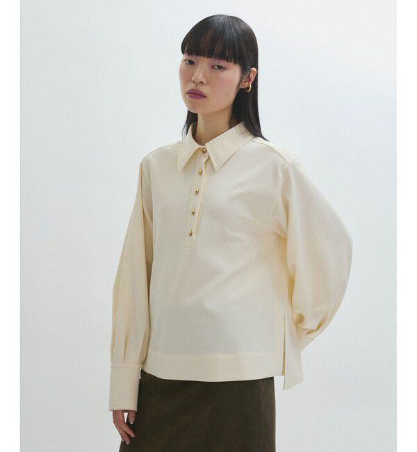 ADAM ET ROPE'「【サステナブル】スキッパーシャツ」|シャツ・ブラウス|生成メイン