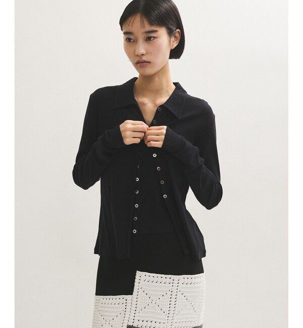 ADAM ET ROPE'「ベアキャミコンビカットソーカーディガン」|カーディガン|