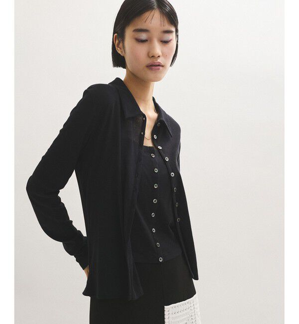 ADAM ET ROPE'「ベアキャミコンビカットソーカーディガン」|カーディガン|