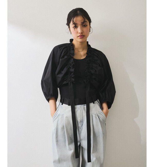 ADAM ET ROPE'「【サステナブル】ブラウスセットタンクトップ」|シャツ・ブラウス|ブラック系(02)