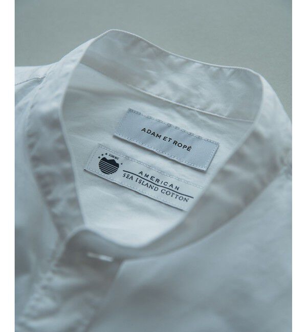 ADAM ET ROPE'「【Sea Island Cotton】バンドカラー シャツ」|シャツ・ブラウス|
