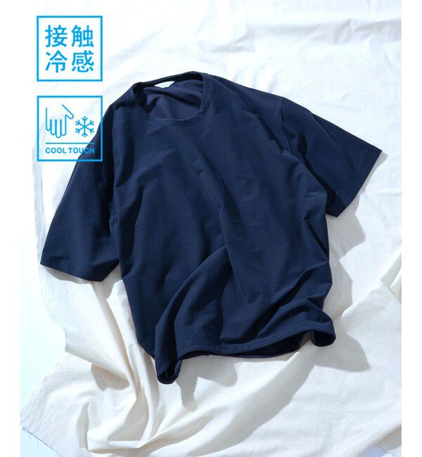 ADAM ET ROPE'「接触冷感【MINUS】オーバーサイズ Tシャツ」|Tシャツ・カットソー|ネイビー(40)