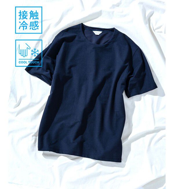 ADAM ET ROPE'「接触冷感【MINUS】スタンダード Tシャツ」|Tシャツ・カットソー|ネイビー(40)