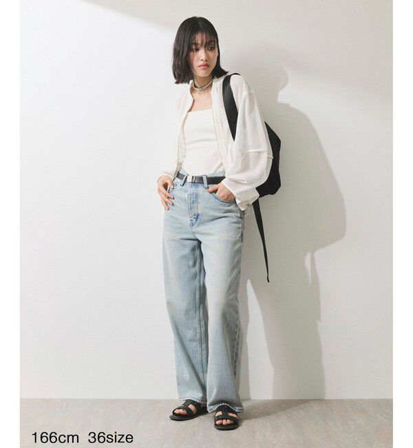 ADAM ET ROPE'「【WEB限定】ワイドストレートデニムパンツ」|デニム|
