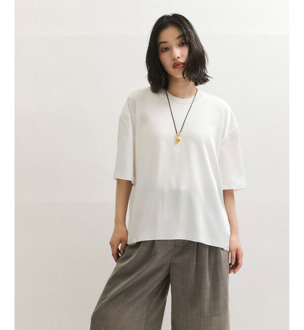 ADAM ET ROPE'「【サステナブル】サテンTブラウス」|シャツ・ブラウス|