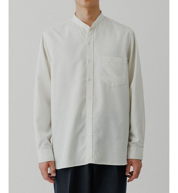 ADAM ET ROPE'「スエードタッチ レーヨン バンドカラーシャツ」|シャツ・ブラウス|