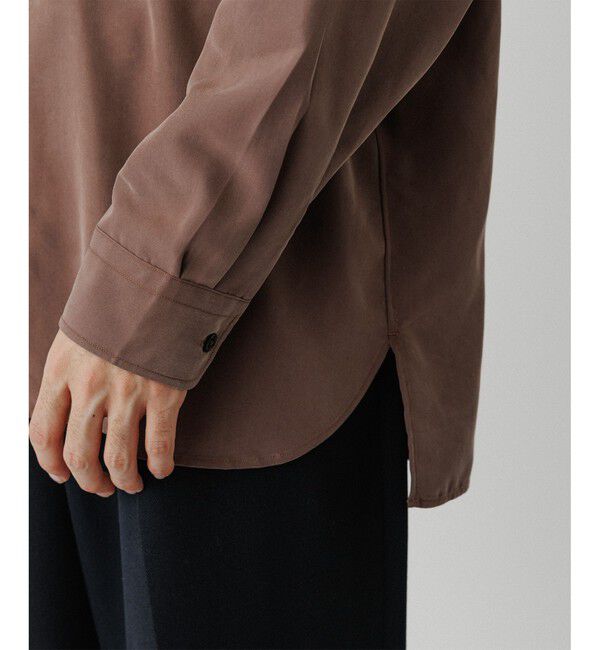 ADAM ET ROPE'「スエードタッチ レーヨン バンドカラーシャツ」|シャツ・ブラウス|