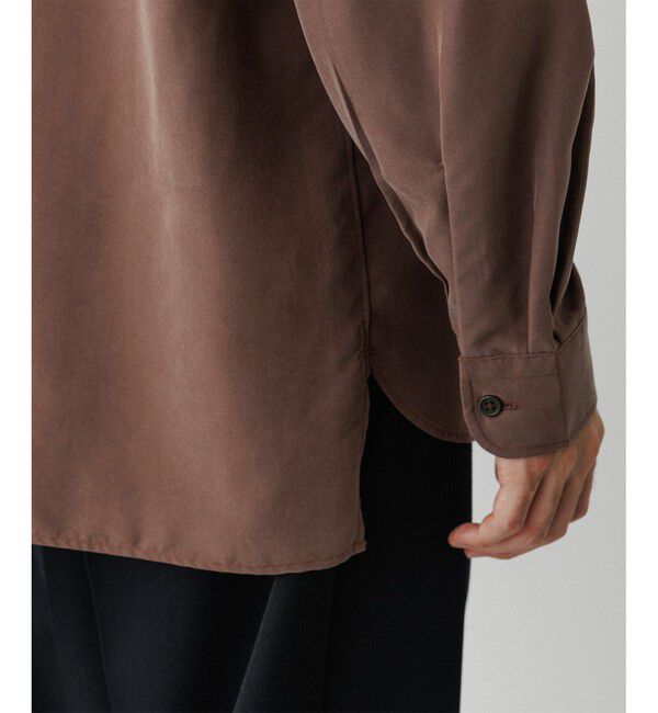 ADAM ET ROPE'「スエードタッチ レーヨン バンドカラーシャツ」|シャツ・ブラウス|