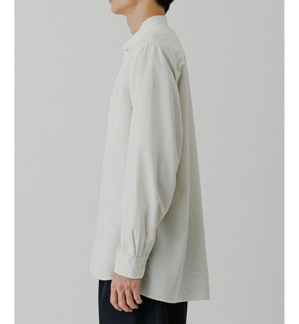 ADAM ET ROPE'「スエードタッチ レーヨン バンドカラーシャツ」|シャツ・ブラウス|