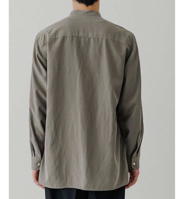 ADAM ET ROPE'「スエードタッチ レーヨン バンドカラーシャツ」|シャツ・ブラウス|