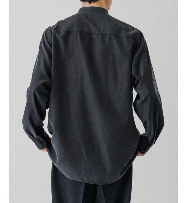 ADAM ET ROPE'「スエードタッチ レーヨン バンドカラーシャツ」|シャツ・ブラウス|