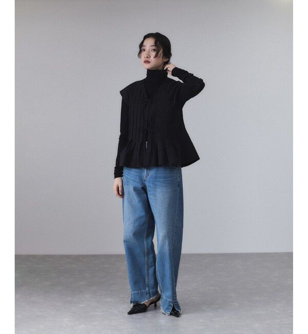 ADAM ET ROPE'「【サステナブル】タックフレアジレブラウス」|シャツ・ブラウス|