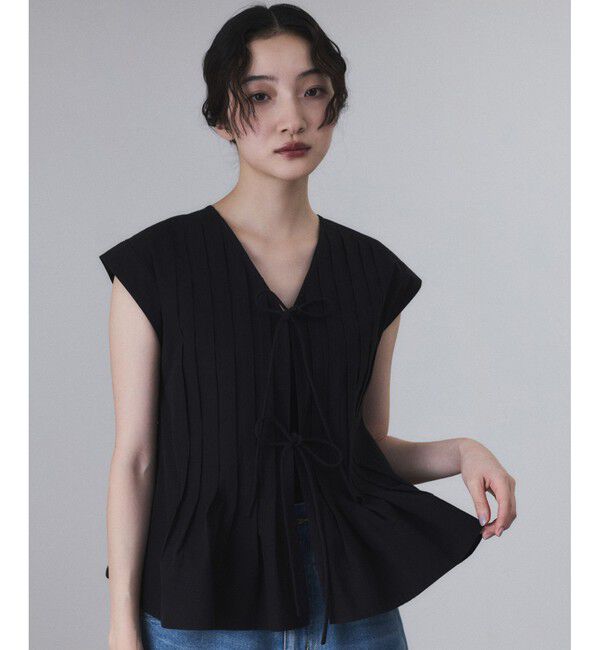 ADAM ET ROPE'「【サステナブル】タックフレアジレブラウス」|シャツ・ブラウス|