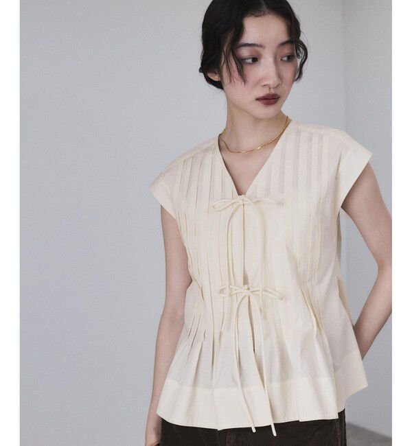 ADAM ET ROPE'「【サステナブル】タックフレアジレブラウス」|シャツ・ブラウス|キナリ(16)