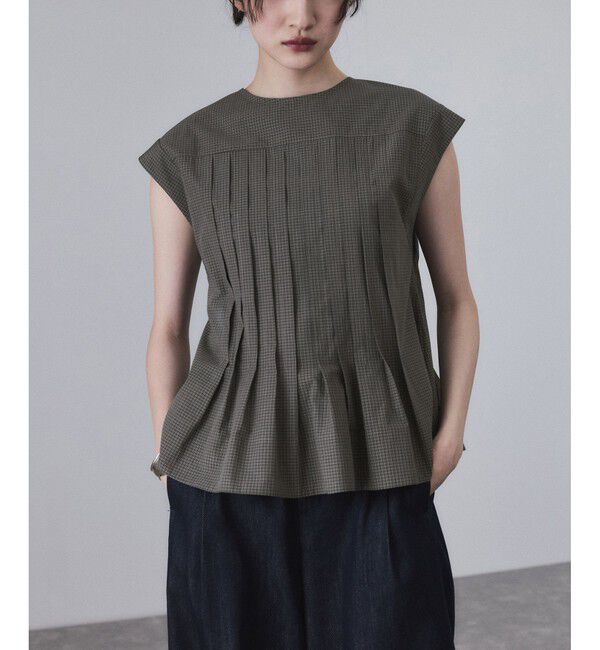 ADAM ET ROPE'「【サステナブル】タックフレアジレブラウス」|シャツ・ブラウス|