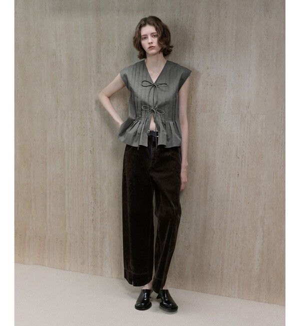 ADAM ET ROPE'「【サステナブル】タックフレアジレブラウス」|シャツ・ブラウス|