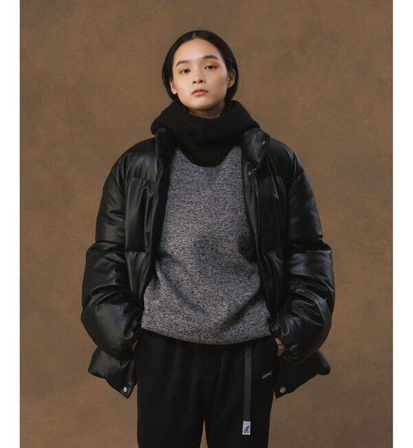 ADAM ET ROPE'「《別注》【AVIREX for ADAM ET ROPE'】レザーダウンジャケット」|ダウン|