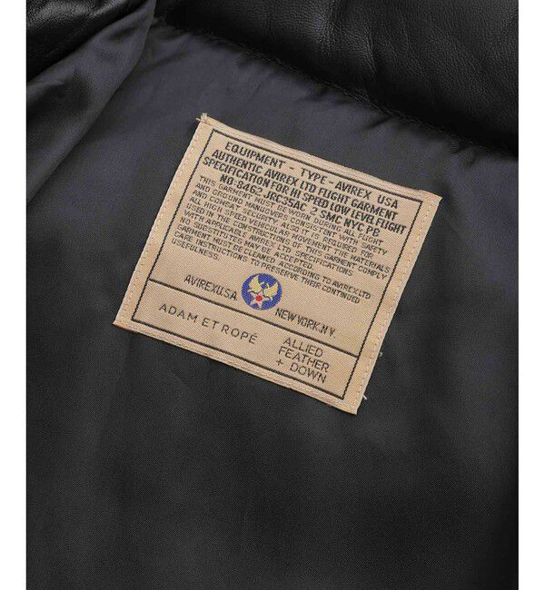 ADAM ET ROPE'「《別注》【AVIREX for ADAM ET ROPE'】レザーダウンジャケット」|ダウン|