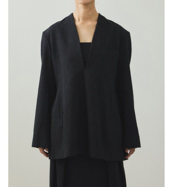 ADAM ET ROPE'「【EMOELLE】ウールコットンジャケットライクブラウス」|シャツ・ブラウス|チャコール(06)