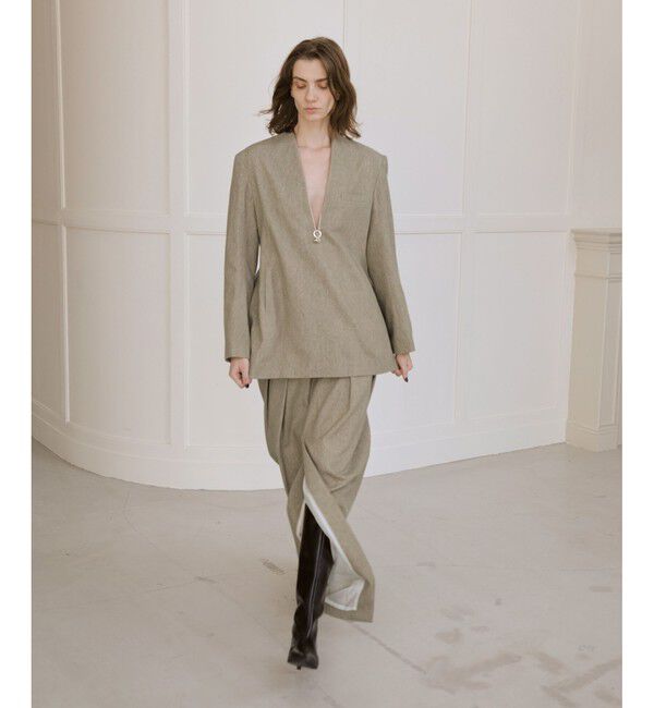 ADAM ET ROPE'「【EMOELLE】ウールコットンジャケットライクブラウス」|シャツ・ブラウス|