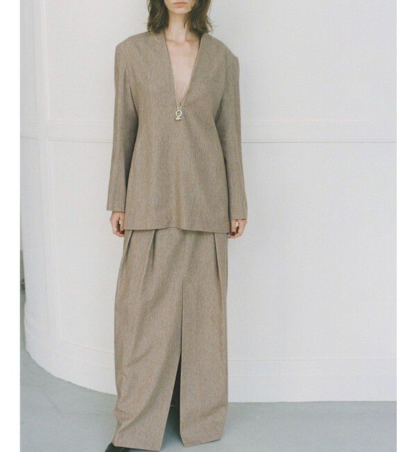 ADAM ET ROPE'「【EMOELLE】ウールコットンジャケットライクブラウス」|シャツ・ブラウス|