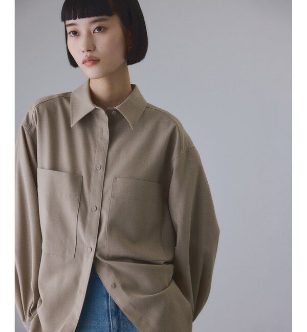ADAM ET ROPE'「ダブルポケットウールシャツ」|シャツ・ブラウス|ベージュ(27)